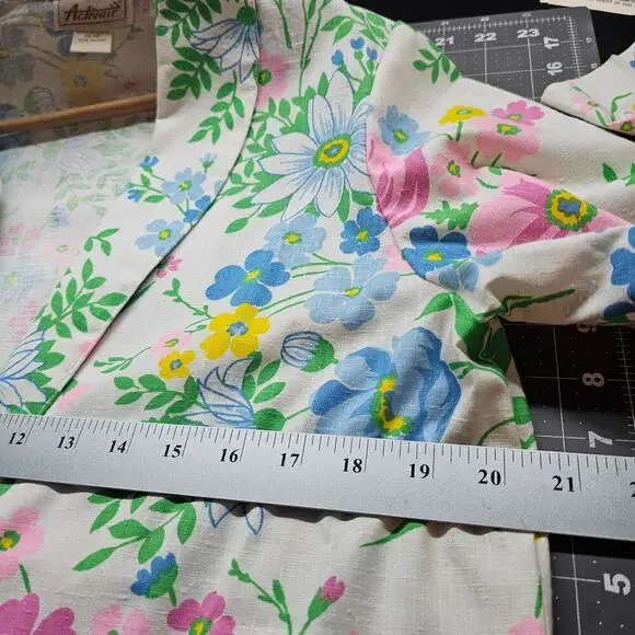 Vintage Floral Blazer Women Sz 14 White Pink Cottagecore Preppy Fairy 90s Easter - Picture 9 of 9